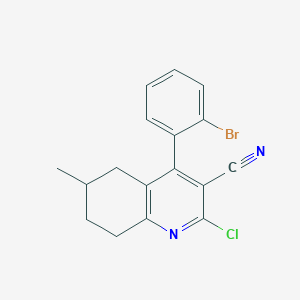 molecular formula C17H14BrClN2 B13016187 4-(2-Bromophenyl)-2-chloro-6-methyl-5,6,7,8-tetrahydroquinoline-3-carbonitrile 