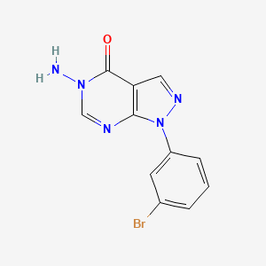 molecular formula C11H8BrN5O B13016206 5-Amino-1-(3-bromophenyl)-1H-pyrazolo[3,4-d]pyrimidin-4(5H)-one 