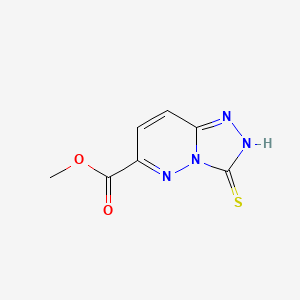 molecular formula C7H6N4O2S B13016213 Methyl 3-mercapto-[1,2,4]triazolo[4,3-b]pyridazine-6-carboxylate 