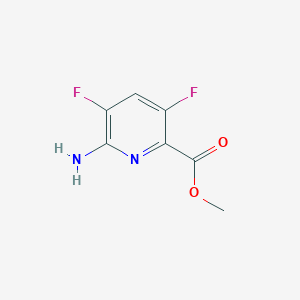 molecular formula C7H6F2N2O2 B13016240 Methyl6-amino-3,5-difluoropicolinate 