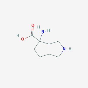 molecular formula C8H14N2O2 B13016278 4-Amino-octahydrocyclopenta[c]pyrrole-4-carboxylic acid 