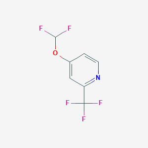 molecular formula C7H4F5NO B13016304 4-(Difluoromethoxy)-2-(trifluoromethyl)pyridine 