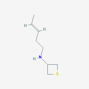 molecular formula C8H15NS B13016308 N-(Pent-3-en-1-yl)thietan-3-amine 