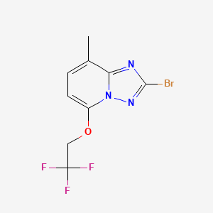 molecular formula C9H7BrF3N3O B13016316 2-Bromo-8-methyl-5-(2,2,2-trifluoroethoxy)-[1,2,4]triazolo[1,5-a]pyridine 