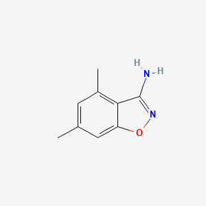 molecular formula C9H10N2O B13016334 4,6-Dimethylbenzo[d]isoxazol-3-amine 