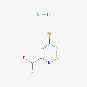 molecular formula C6H5BrClF2N B13016337 4-Bromo-2-(difluoromethyl)pyridine hydrochloride 