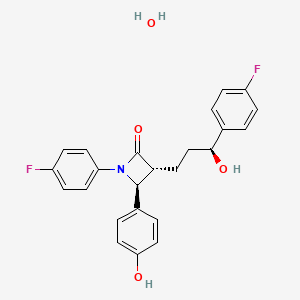 molecular formula C24H23F2NO4 B13016341 (3R,4S)-1-(4-Fluorophenyl)-3-((S)-3-(4-fluorophenyl)-3-hydroxypropyl)-4-(4-hydroxyphenyl)azetidin-2-one hydrate 