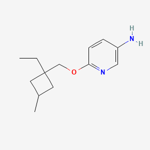 molecular formula C13H20N2O B13016355 6-((1-Ethyl-3-methylcyclobutyl)methoxy)pyridin-3-amine 