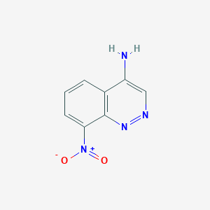 molecular formula C8H6N4O2 B13016361 8-Nitrocinnolin-4-amine 