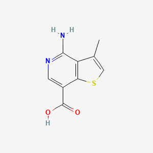 molecular formula C9H8N2O2S B13016377 4-Amino-3-methylthieno[3,2-c]pyridine-7-carboxylicacid 