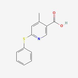 molecular formula C13H11NO2S B13016398 4-Methyl-6-(phenylthio)nicotinic acid 