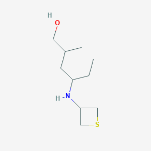 molecular formula C10H21NOS B13016402 2-Methyl-4-(thietan-3-ylamino)hexan-1-ol 