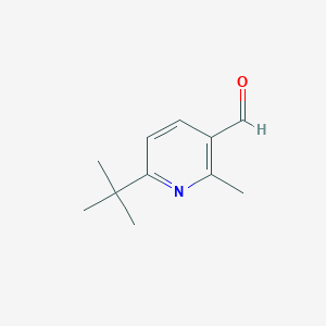 molecular formula C11H15NO B13016413 6-(tert-Butyl)-2-methylnicotinaldehyde 