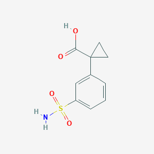 molecular formula C10H11NO4S B13016414 1-(3-Sulfamoylphenyl)cyclopropanecarboxylic acid 