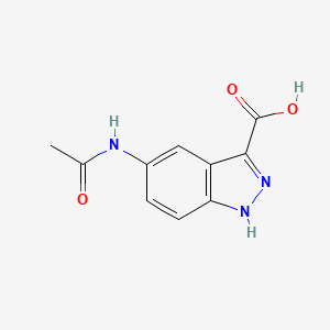 molecular formula C10H9N3O3 B13016425 5-Acetamido-1H-indazole-3-carboxylic acid 