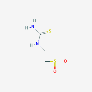 molecular formula C4H8N2O2S2 B13016449 1-(1,1-Dioxidothietan-3-yl)thiourea 