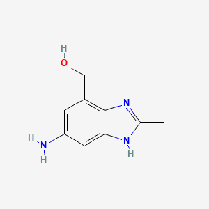 molecular formula C9H11N3O B13016460 (6-Amino-2-methyl-1H-benzo[d]imidazol-4-yl)methanol 