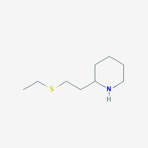 molecular formula C9H19NS B13016482 2-(2-(Ethylthio)ethyl)piperidine 