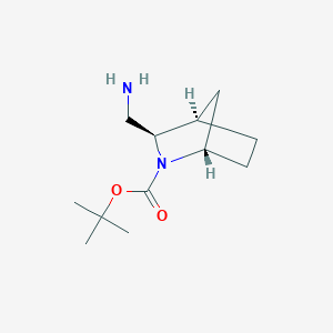 molecular formula C12H22N2O2 B13016486 tert-butyl (1S,3R,4R)-3-(aminomethyl)-2-azabicyclo[2.2.1]heptane-2-carboxylate 