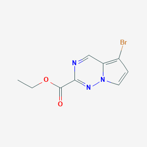 molecular formula C9H8BrN3O2 B13016522 Ethyl 5-bromopyrrolo[2,1-f][1,2,4]triazine-2-carboxylate 