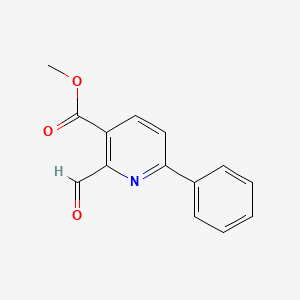 molecular formula C14H11NO3 B13016663 Methyl 2-formyl-6-phenylnicotinate 