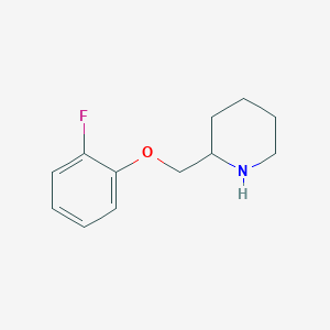 molecular formula C12H16FNO B13016684 2-((2-Fluorophenoxy)methyl)piperidine 