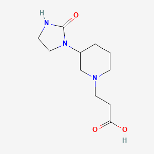 molecular formula C11H19N3O3 B13016692 3-(3-(2-Oxoimidazolidin-1-yl)piperidin-1-yl)propanoic acid 