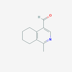 molecular formula C11H13NO B13016711 1-Methyl-5,6,7,8-tetrahydroisoquinoline-4-carbaldehyde 