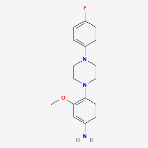 molecular formula C17H20FN3O B13016750 4-(4-(4-Fluorophenyl)piperazin-1-yl)-3-methoxyaniline 