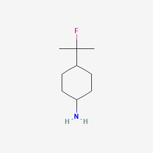 molecular formula C9H18FN B13016759 trans-4-(2-Fluoropropan-2-yl)cyclohexan-1-amine 