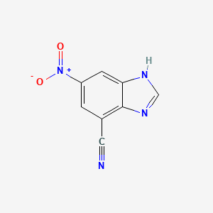 molecular formula C8H4N4O2 B13016760 6-Nitro-1H-benzo[d]imidazole-4-carbonitrile 