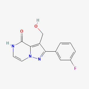 molecular formula C13H10FN3O2 B13016789 2-(3-fluorophenyl)-3-(hydroxymethyl)pyrazolo[1,5-a]pyrazin-4(5H)-one 