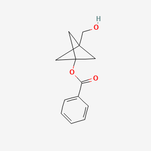 molecular formula C13H14O3 B13016803 3-(Hydroxymethyl)bicyclo[1.1.1]pentan-1-yl benzoate 