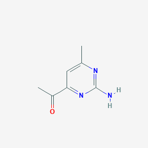 molecular formula C7H9N3O B13016822 1-(2-Amino-6-methylpyrimidin-4-yl)ethanone CAS No. 7471-55-8