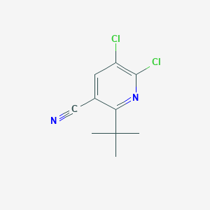 molecular formula C10H10Cl2N2 B13016838 2-(tert-Butyl)-5,6-dichloronicotinonitrile 