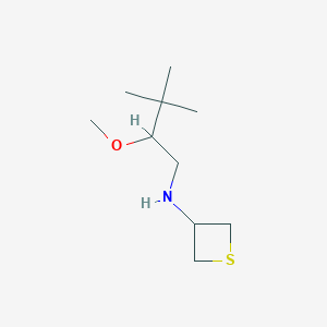 molecular formula C10H21NOS B13016856 N-(2-Methoxy-3,3-dimethylbutyl)thietan-3-amine 