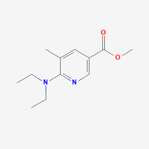 molecular formula C12H18N2O2 B13016881 Methyl 6-(diethylamino)-5-methylnicotinate 