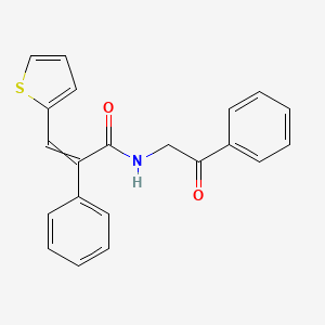 molecular formula C21H17NO2S B1301690 (E)-N-(2-oxo-2-phenylethyl)-2-phenyl-3-(2-thienyl)-2-propenamide 