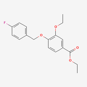 molecular formula C18H19FO4 B13016911 Ethyl 3-ethoxy-4-((4-fluorobenzyl)oxy)benzoate 