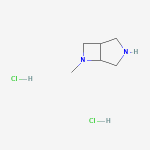 molecular formula C6H14Cl2N2 B13016912 6-Methyl-3,6-diazabicyclo[3.2.0]heptane dihydrochloride 