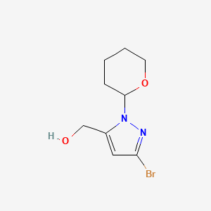 molecular formula C9H13BrN2O2 B13016947 [3-bromo-1-(oxan-2-yl)-1H-pyrazol-5-yl]methanol 