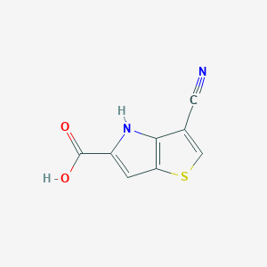 molecular formula C8H4N2O2S B13016985 3-cyano-4H-thieno[3,2-b]pyrrole-5-carboxylic acid 