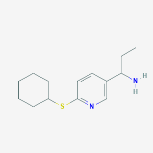 molecular formula C14H22N2S B13016992 1-(6-(Cyclohexylthio)pyridin-3-yl)propan-1-amine 