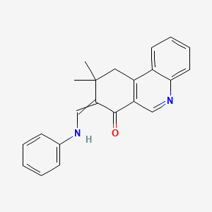 molecular formula C22H20N2O B1301704 8-[(Z)-anilinomethylidene]-9,9-dimethyl-9,10-dihydro-7-phenanthridinone 