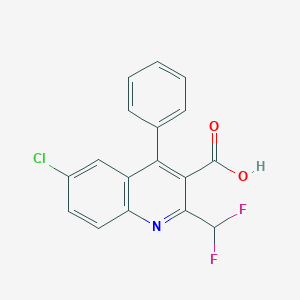 molecular formula C17H10ClF2NO2 B13017043 6-Chloro-2-(difluoromethyl)-4-phenylquinoline-3-carboxylic acid 