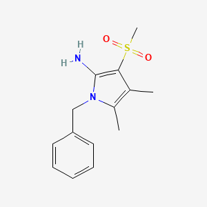 molecular formula C14H18N2O2S B1301705 1-苄基-4,5-二甲基-3-(甲基磺酰基)-1H-吡咯-2-胺 CAS No. 77444-88-3