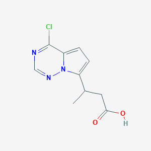 molecular formula C10H10ClN3O2 B13017050 3-(4-Chloropyrrolo[2,1-f][1,2,4]triazin-7-yl)butanoic acid 