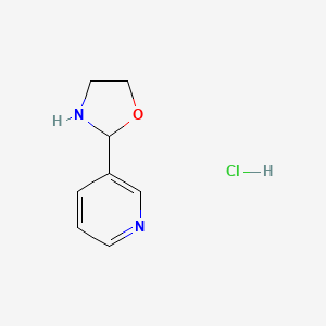 molecular formula C8H11ClN2O B13017058 2-(Pyridin-3-yl)oxazolidine hydrochloride 