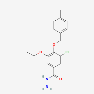 molecular formula C17H19ClN2O3 B13017063 3-Chloro-5-ethoxy-4-((4-methylbenzyl)oxy)benzohydrazide CAS No. 1706458-28-7