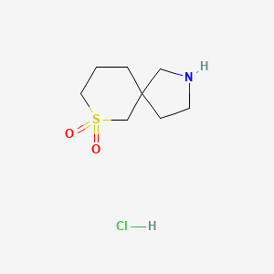 molecular formula C8H16ClNO2S B13017108 7lambda6-Thia-2-azaspiro[4.5]decane 7,7-dioxide;hydrochloride 